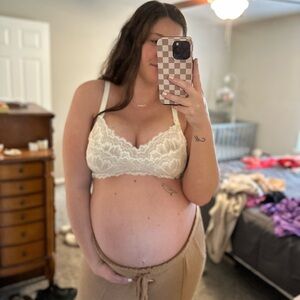 Tulip Lace Organic Cotton Nursing Bralette - Ivory